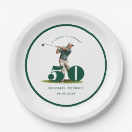 Personalized Golfer 50th Birthday ペーパープレート
