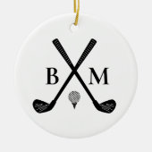 Personalized Golfer Classic Golf Club Monogram セラミックオーナメント (正面)
