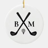 Personalized Golfer Classic Golf Club Monogram セラミックオーナメント (裏面)