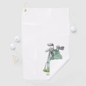 Personalized Golfer Green Monogram ゴルフタオル (インサイチュ)