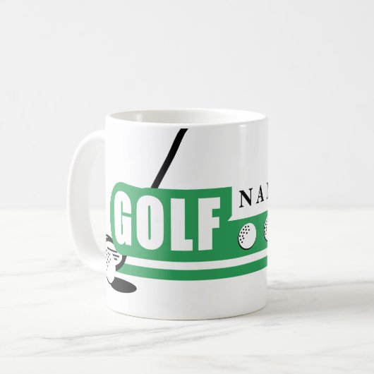 Personalized Golfer Mugs コーヒーマグカップ (正面左)