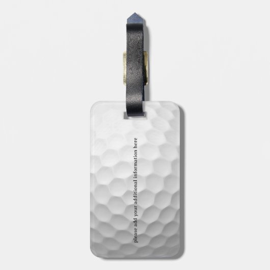 Personalized Golfer Name Golf-Ball ラゲッジタグ (裏面縦)