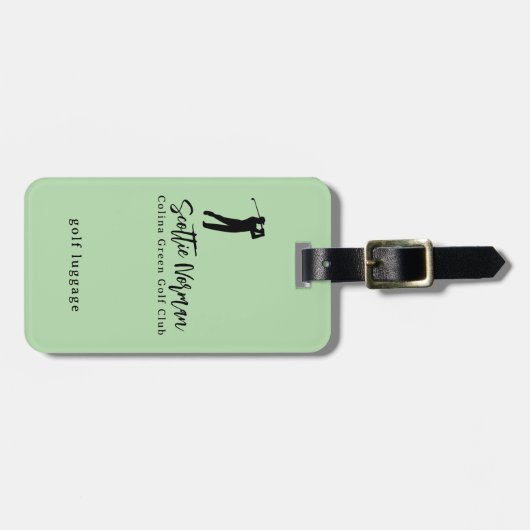 Personalized Golfer Name green golf ラゲッジタグ (正面横)