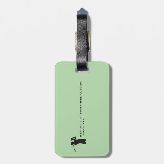 Personalized Golfer Name green golf ラゲッジタグ (裏面縦)