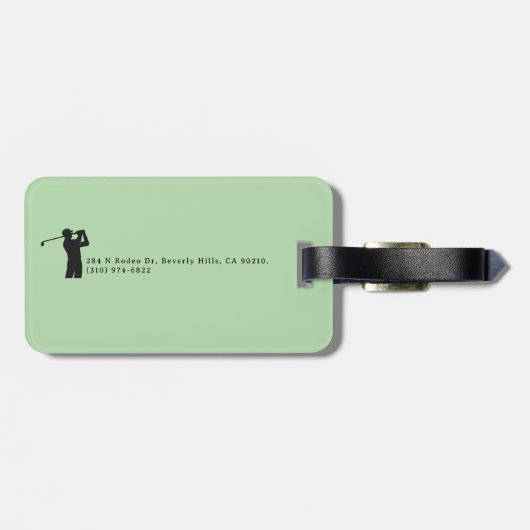 Personalized Golfer Name green golf ラゲッジタグ (裏面横)
