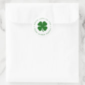 Personalized Good Luck Green Clover  ラウンドシール (バッグ)