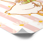 Personalized Goose Floral Nursery Name Print ポスター (角)