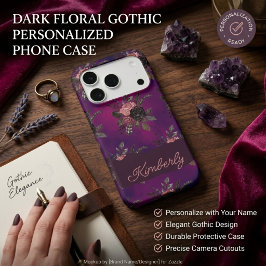 Personalized Gothic Floral  Custom name