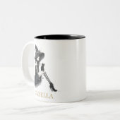 Personalized Gothic Witch – Custom Name Witchy ツートーンマグカップ (正面左)