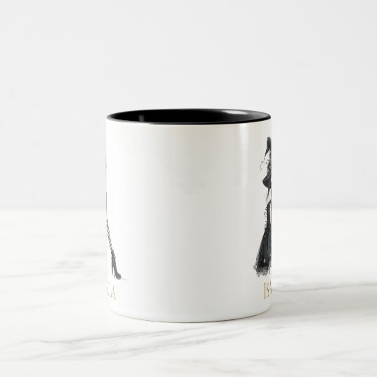 Personalized Gothic Witch – Custom Name Witchy ツートーンマグカップ (中央)