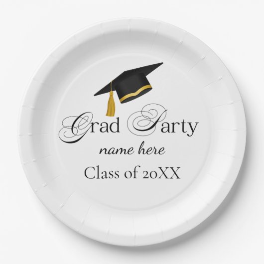 Personalized Grad Party, Name and Year ペーパープレート (正面)