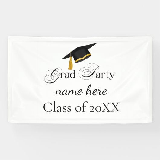 Personalized Grad Party, Name and Year 横断幕 (横)