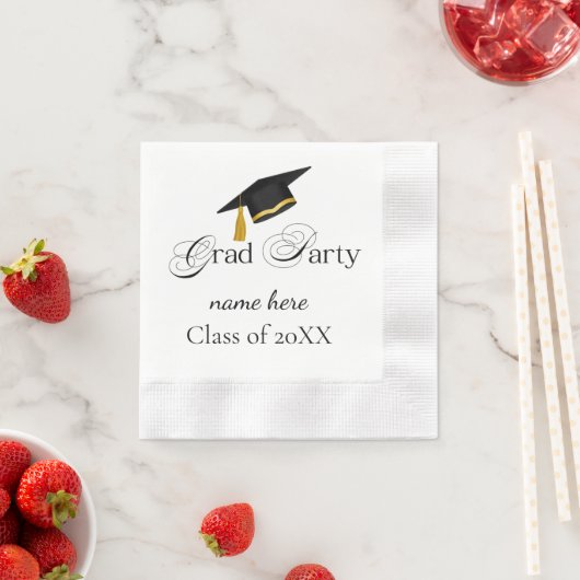 Personalized Grad Party, Name and Year 縁ありカクテルナプキン (インサイチュ)