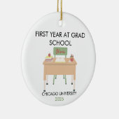 Personalized Grad School Ornament, First Year セラミックオーナメント (右)