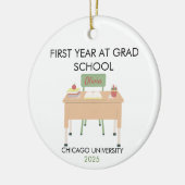 Personalized Grad School Ornament, First Year セラミックオーナメント (左)