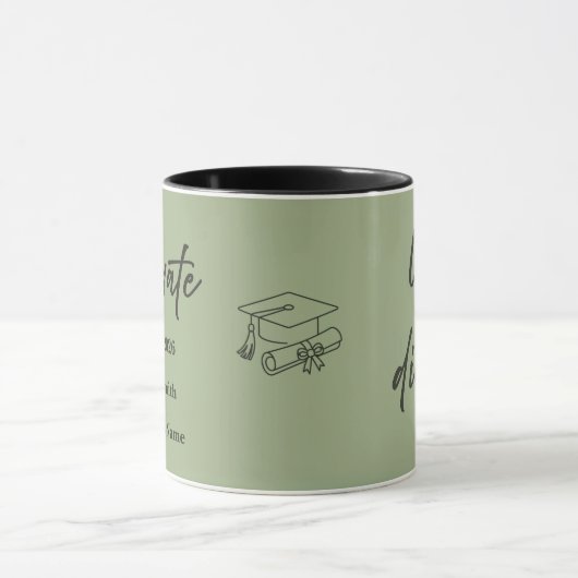 Personalized Graduate Mug – Elegant Script Style マグカップ (中央)