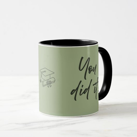 Personalized Graduate Mug – Elegant Script Style マグカップ (正面右)