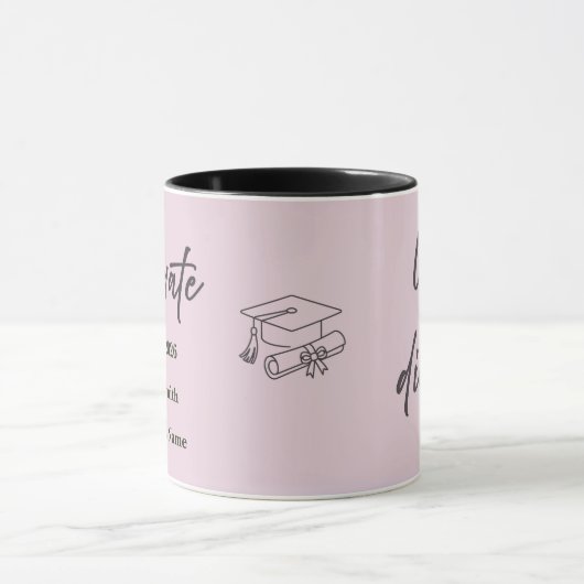 Personalized Graduate Mug – Elegant Script Style マグカップ (中央)