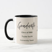 Personalized Graduate Mug – Elegant Script Style マグカップ (左)