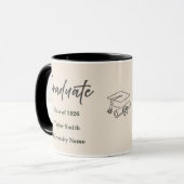 Personalized Graduate Mug – Elegant Script Style マグカップ (正面左)