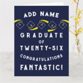 Personalized Graduation 2026 カード (黄色い花)