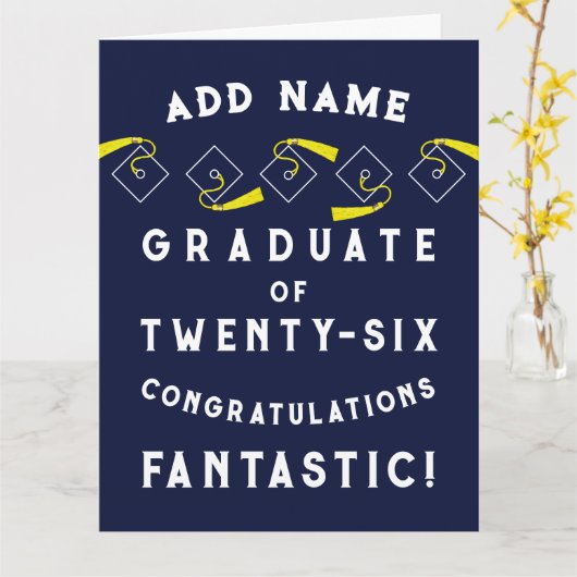 Personalized Graduation 2026 カード (黄色い花)