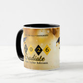 Personalized Graduation black & Gold Coffee Mug  マグカップ (正面左)