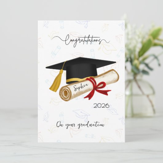 Personalized Graduation Congratulations カード (スタンド正面)