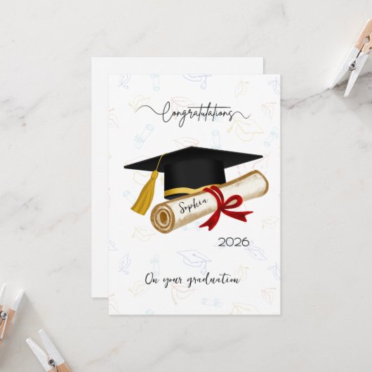 Personalized Graduation Congratulations カード (正面/裏面インサイチュ)