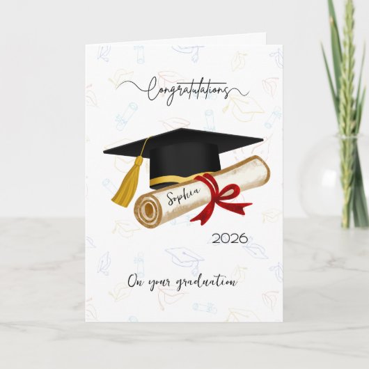 Personalized Graduation Congratulations カード (正面)