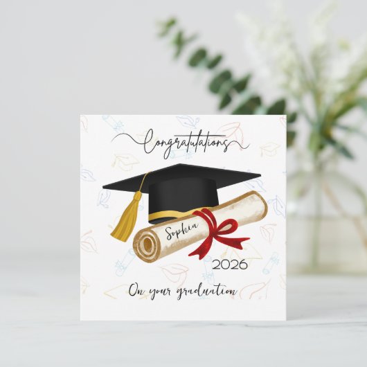 Personalized Graduation Congratulations カード (スタンド正面)