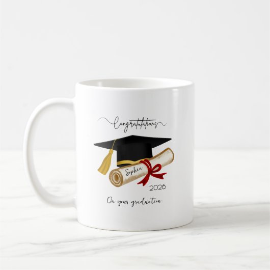 Personalized Graduation Congratulations コーヒーマグカップ (左)