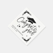 Personalized Graduation Elegant Script Stars & Cap スタンダードカクテルナプキン (角)