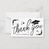Personalized Graduation Elegant Script Stars & Cap ノートカード (正面)