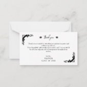 Personalized Graduation Elegant Script Stars & Cap ノートカード (裏面)