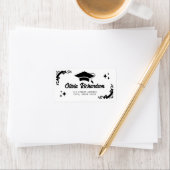 Personalized Graduation Elegant Script Stars & Cap ラベル (インサイチュ)