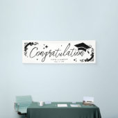 Personalized Graduation Elegant Script Stars & Cap 横断幕 (トレードショー)
