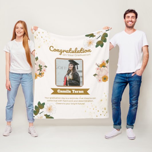 personalized graduation fleece blanket フリースブランケット (インサイチュ)
