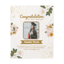 personalized graduation fleece blanket