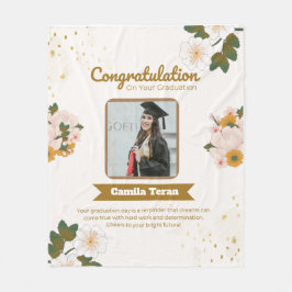 personalized graduation fleece blanket フリースブランケット