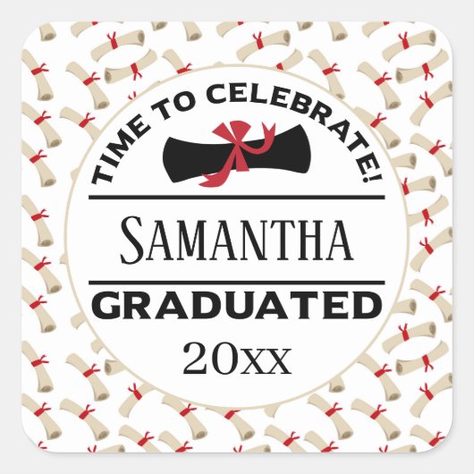 Personalized Graduation Gift | Time To Celebrate スクエアシール (正面)