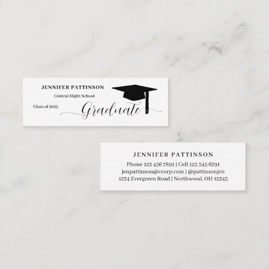 Personalized Graduation Graduate Name コーリングカード (正面/裏面)