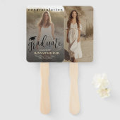 Personalized Graduation Hand Fan - Custom Photo ハンドファン (正面&裏面)