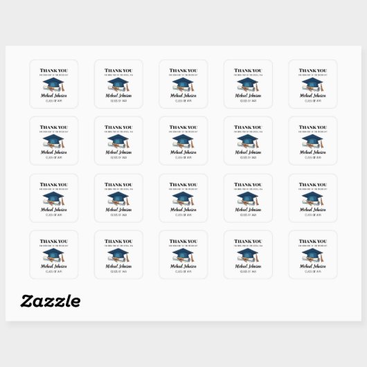 Personalized Graduation Labels for Celebration スクエアシール (シート)