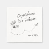 Personalized Graduation Party Napkins  スタンダードカクテルナプキン (正面)