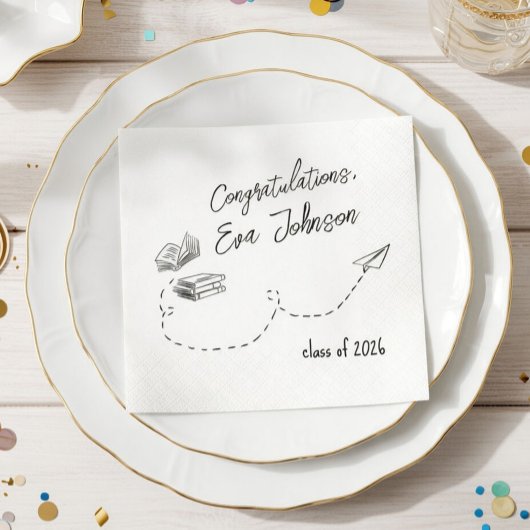 Personalized Graduation Party Napkins  スタンダードカクテルナプキン
