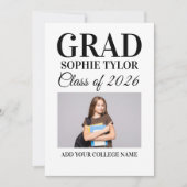 Personalized Graduation Party Photo Invitation 招待状 (正面)