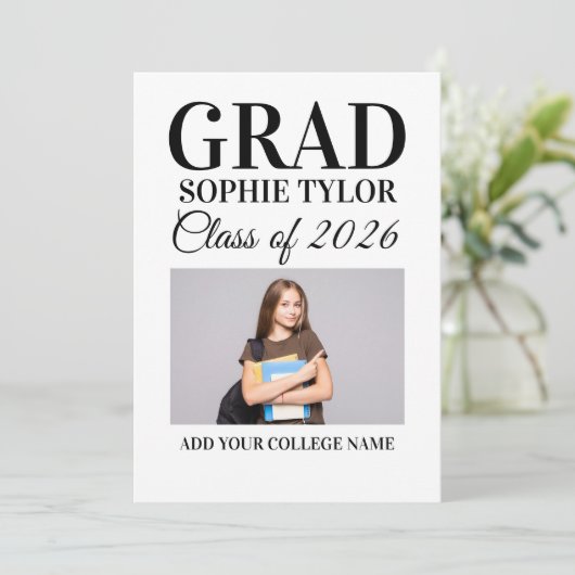 Personalized Graduation Party Photo Invitation 招待状 (スタンド正面)