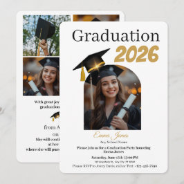Personalized Graduation Party Photo Invitation Car シーズンカード