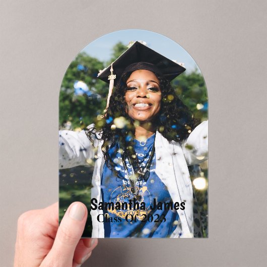 Personalized Graduation Photo and Name アクリル招待状 (インサイチュ (ポータブル))